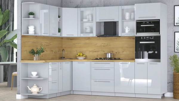 Кухонный гарнитур Интерлиния Мила Пластик 1.88x2.8 LV