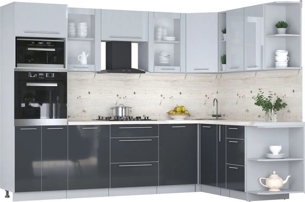 Кухонный гарнитур Интерлиния Мила Пластик 1.88x2.8 PR - фото