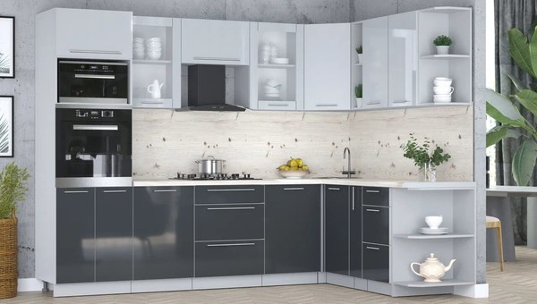 Кухонный гарнитур Интерлиния Мила Пластик 1.88x2.8 PR