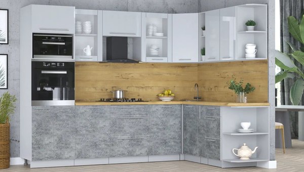 Кухонный гарнитур Интерлиния Мила Пластик 1.88x2.8 PR