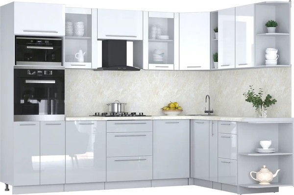 Кухонный гарнитур Интерлиния Мила Пластик 1.88x2.8 PR - фото
