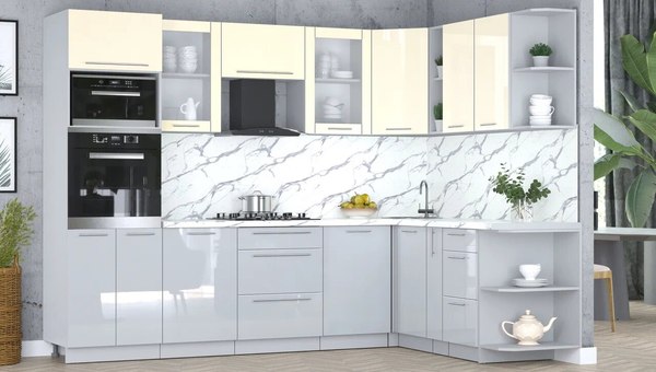 Кухонный гарнитур Интерлиния Мила Пластик 1.88x2.8 PR