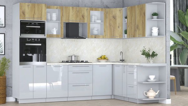 Кухонный гарнитур Интерлиния Мила Пластик 1.88x2.8 PR