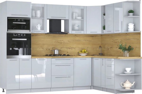 Кухонный гарнитур Интерлиния Мила Пластик 1.88x2.8 PR - фото
