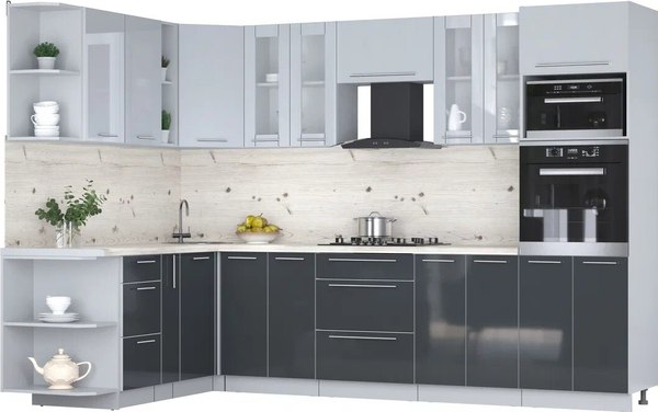 Кухонный гарнитур Интерлиния Мила Пластик 1.88x3.0 LV - фото
