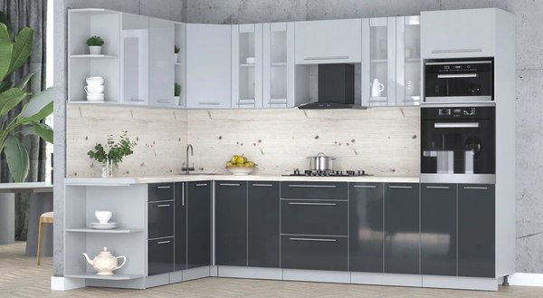 Кухонный гарнитур Интерлиния Мила Пластик 1.88x3.0 LV