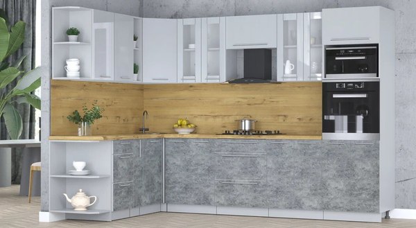 Кухонный гарнитур Интерлиния Мила Пластик 1.88x3.0 LV