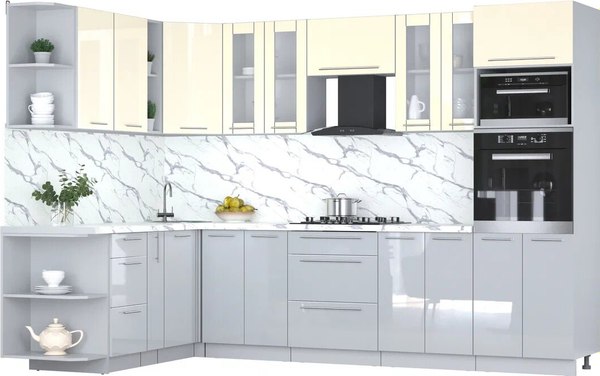 Кухонный гарнитур Интерлиния Мила Пластик 1.88x3.0 LV - фото