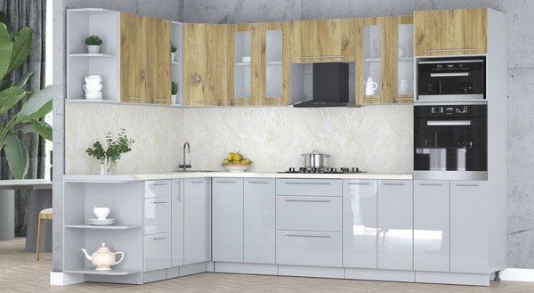 Кухонный гарнитур Интерлиния Мила Пластик 1.88x3.0 LV