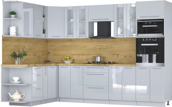 Кухонный гарнитур Интерлиния Мила Пластик 1.88x3.0 LV - фото