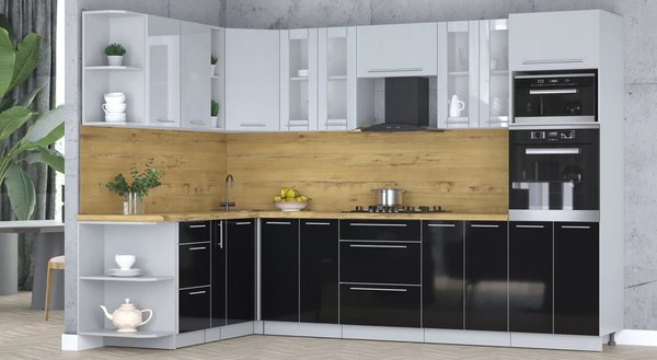 Кухонный гарнитур Интерлиния Мила Пластик 1.88x3.0 LV