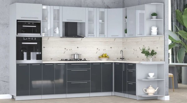 Кухонный гарнитур Интерлиния Мила Пластик 1.88x3.0 PR