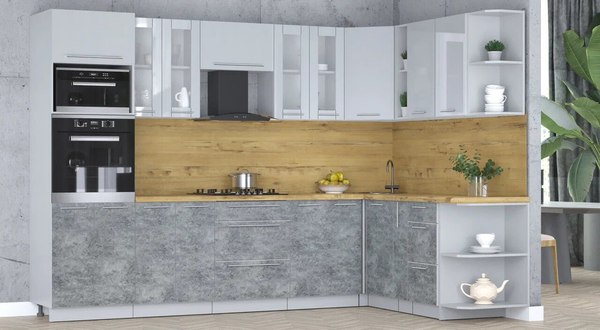 Кухонный гарнитур Интерлиния Мила Пластик 1.88x3.0 PR