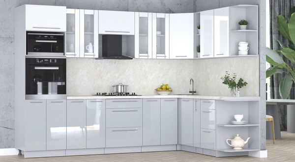 Кухонный гарнитур Интерлиния Мила Пластик 1.88x3.0 PR