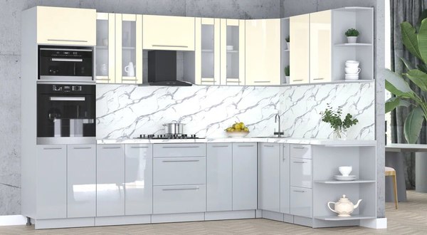 Кухонный гарнитур Интерлиния Мила Пластик 1.88x3.0 PR