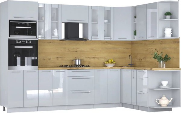 Кухонный гарнитур Интерлиния Мила Пластик 1.88x3.0 PR - фото