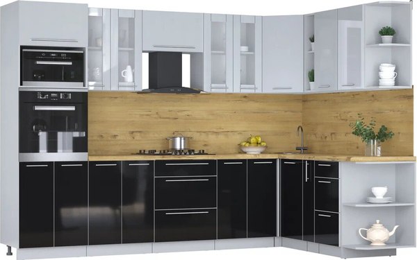 Кухонный гарнитур Интерлиния Мила Пластик 1.88x3.0 PR - фото