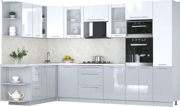 Кухонный гарнитур Интерлиния Мила Пластик 1.88x3.2 LV - фото
