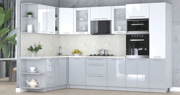 Кухонный гарнитур Интерлиния Мила Пластик 1.88x3.2 LV