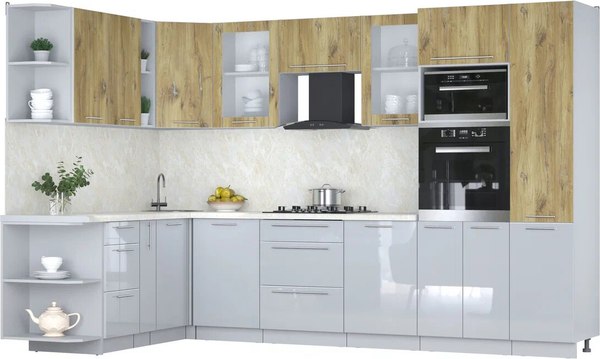 Кухонный гарнитур Интерлиния Мила Пластик 1.88x3.2 LV - фото