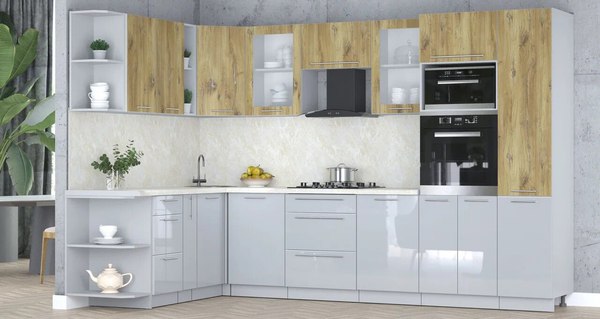 Кухонный гарнитур Интерлиния Мила Пластик 1.88x3.2 LV