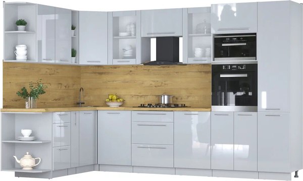 Кухонный гарнитур Интерлиния Мила Пластик 1.88x3.2 LV - фото