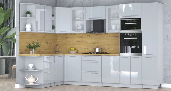 Кухонный гарнитур Интерлиния Мила Пластик 1.88x3.2 LV