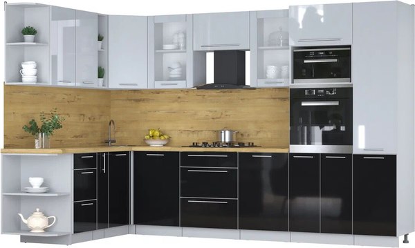 Кухонный гарнитур Интерлиния Мила Пластик 1.88x3.2 LV - фото