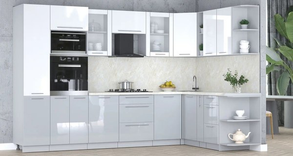 Кухонный гарнитур Интерлиния Мила Пластик 1.88x3.2 PR