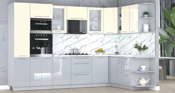 Кухонный гарнитур Интерлиния Мила Пластик 1.88x3.2 PR