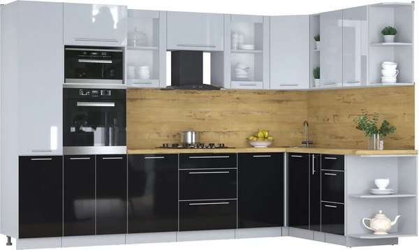 Кухонный гарнитур Интерлиния Мила Пластик 1.88x3.2 PR - фото