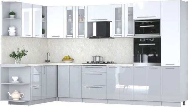 Кухонный гарнитур Интерлиния Мила Пластик 1.88x3.4 LV - фото