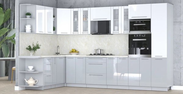 Кухонный гарнитур Интерлиния Мила Пластик 1.88x3.4 LV