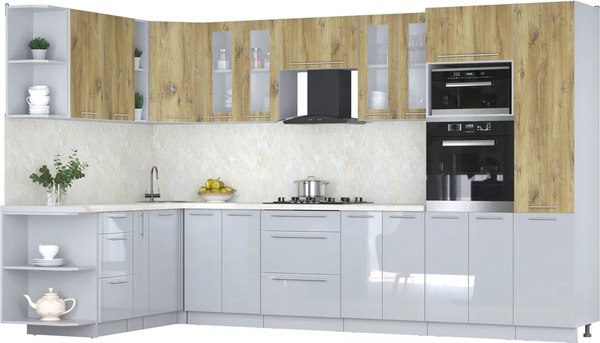 Кухонный гарнитур Интерлиния Мила Пластик 1.88x3.4 LV - фото