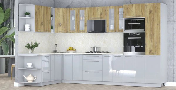 Кухонный гарнитур Интерлиния Мила Пластик 1.88x3.4 LV