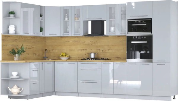 Кухонный гарнитур Интерлиния Мила Пластик 1.88x3.4 LV - фото