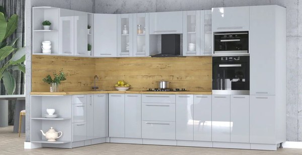 Кухонный гарнитур Интерлиния Мила Пластик 1.88x3.4 LV