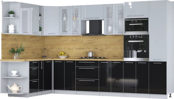 Кухонный гарнитур Интерлиния Мила Пластик 1.88x3.4 LV - фото