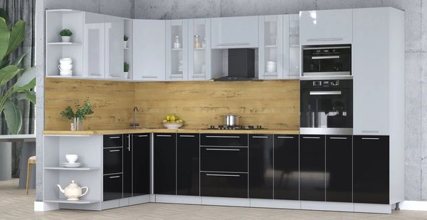 Кухонный гарнитур Интерлиния Мила Пластик 1.88x3.4 LV