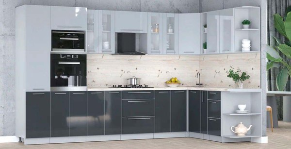 Кухонный гарнитур Интерлиния Мила Пластик 1.88x3.4 PR