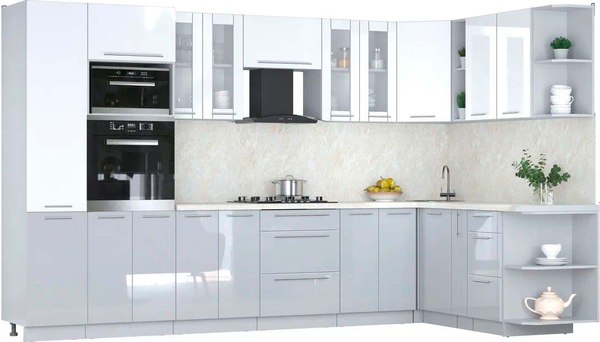 Кухонный гарнитур Интерлиния Мила Пластик 1.88x3.4 PR - фото