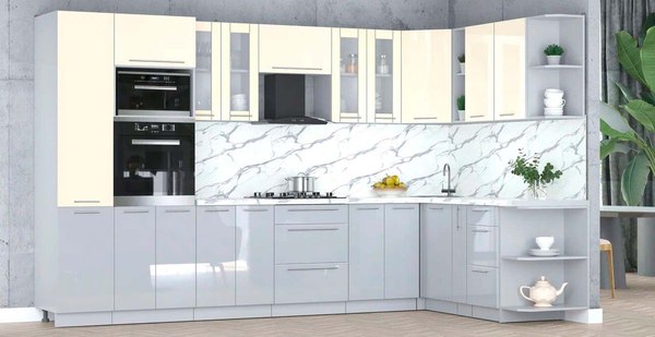 Кухонный гарнитур Интерлиния Мила Пластик 1.88x3.4 PR