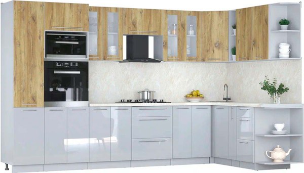 Кухонный гарнитур Интерлиния Мила Пластик 1.88x3.4 PR - фото