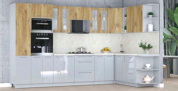 Кухонный гарнитур Интерлиния Мила Пластик 1.88x3.4 PR