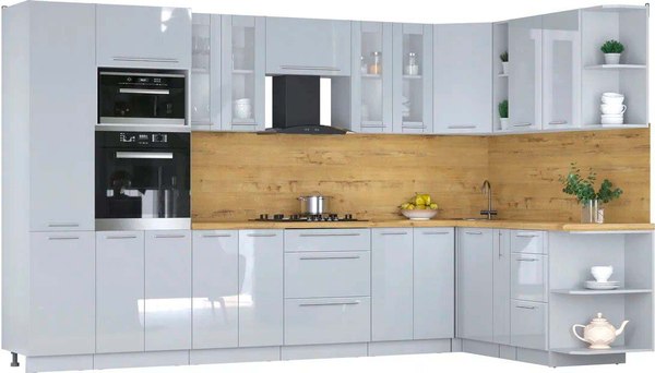 Кухонный гарнитур Интерлиния Мила Пластик 1.88x3.4 PR - фото