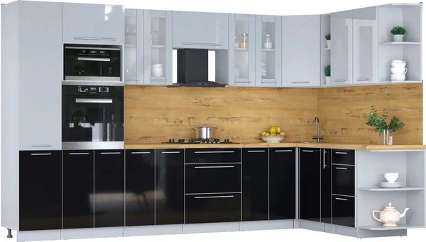 Кухонный гарнитур Интерлиния Мила Пластик 1.88x3.4 PR - фото