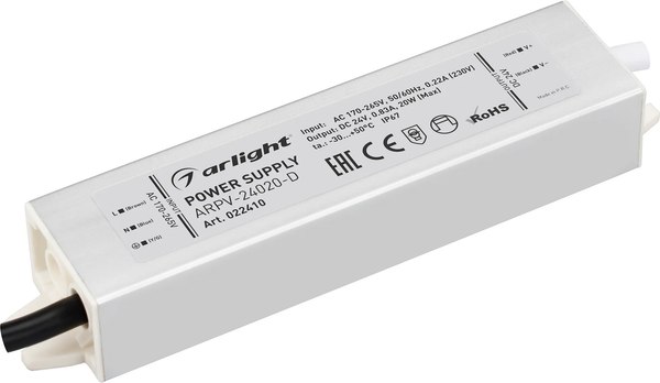 Адаптер для светодиодной ленты Arlight ARPV-24020-D 24V 0.8A 20W / 022410 - фото