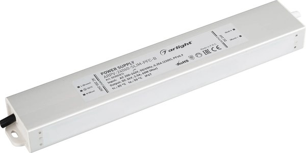 Адаптер для светодиодной ленты Arlight ARPV-24060-SLIM-PFC-B 24V 2.5A 60W / 023553(1) - фото