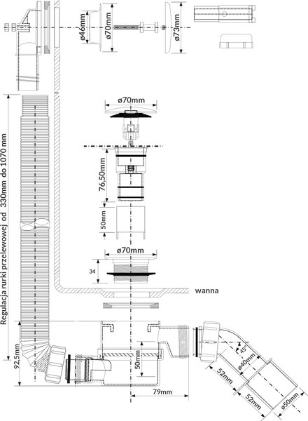 Сифон McAlpine HC2600CL-GOLD-PVD