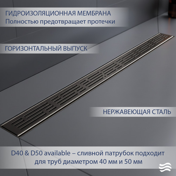 Трап для душа Lauter 2120165-LGM 600x70